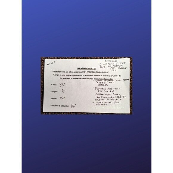 ESTELLE Silky Formal Evening Jacket, Bronze Metallic Crinkle, Size S, NWOT - Picture 8 of 8